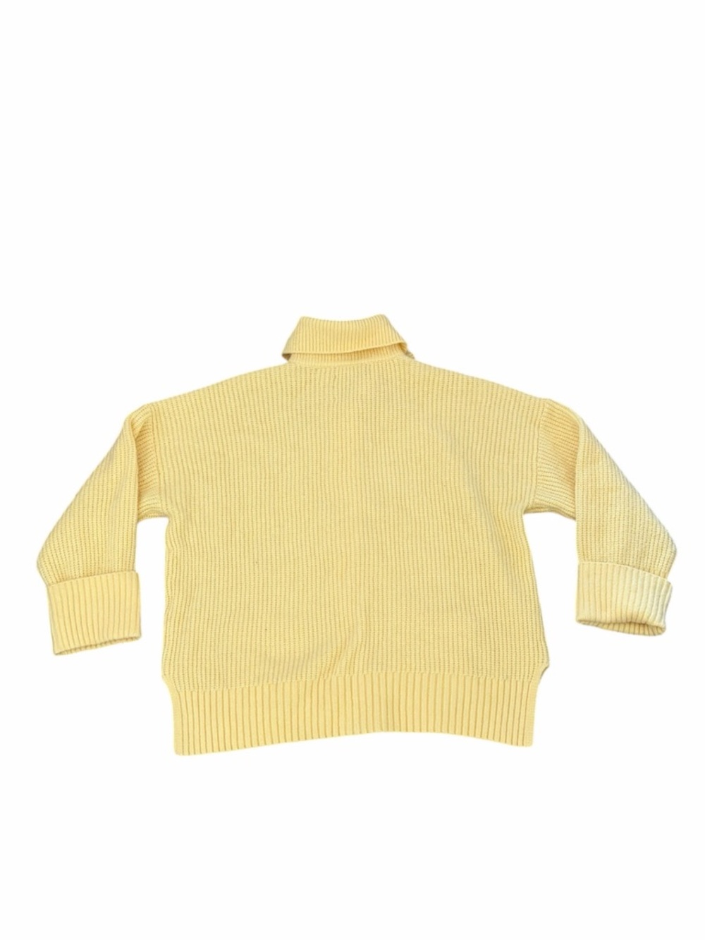 Abercrombie & Fitch Cardigan Sweater Chunky Knit Collard Light Yellow Large - Picture 3 of 5